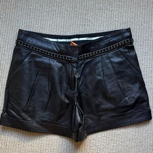 Tory Burch Black Leather Shorts